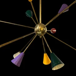 Clearance Pamono Sputnik Lamp in Golden Brass