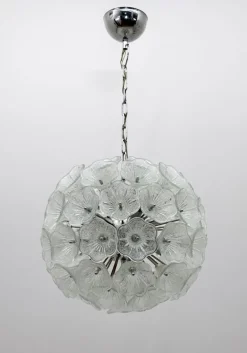 Clearance Pamono Sputnik Murano Glass Flowers Chandelier by Paolo Venini for Veart, 1960s