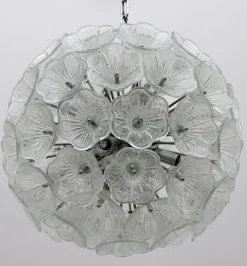 Clearance Pamono Sputnik Murano Glass Flowers Chandelier by Paolo Venini for Veart, 1960s