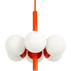 Discount Pamono Sputnik Orange Pendant Light in Opal Glass from Kaiser Idell / Kaiser Leuchten, Germany, 1970s