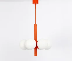 Discount Pamono Sputnik Orange Pendant Light in Opal Glass from Kaiser Idell / Kaiser Leuchten, Germany, 1970s