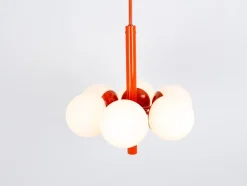Discount Pamono Sputnik Orange Pendant Light in Opal Glass from Kaiser Idell / Kaiser Leuchten, Germany, 1970s