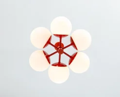 Discount Pamono Sputnik Orange Pendant Light in Opal Glass from Kaiser Idell / Kaiser Leuchten, Germany, 1970s