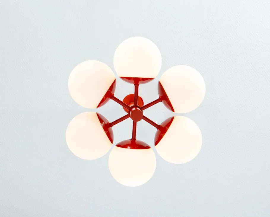 Discount Pamono Sputnik Orange Pendant Light in Opal Glass from Kaiser Idell / Kaiser Leuchten, Germany, 1970s