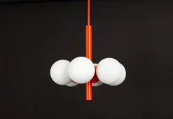 Discount Pamono Sputnik Orange Pendant Light in Opal Glass from Kaiser Idell / Kaiser Leuchten, Germany, 1970s