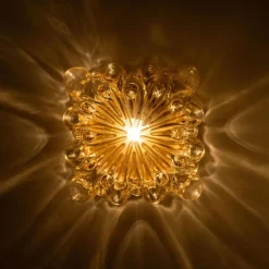 New Pamono Square Amber Bubble Sconce by Helena Tynell from Limburg, 1960s