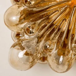 New Pamono Square Amber Bubble Sconce by Helena Tynell from Limburg, 1960s