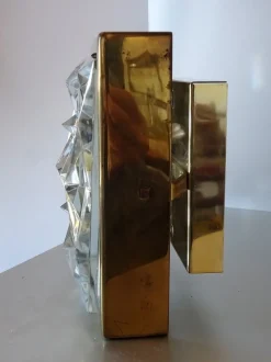 Discount Pamono Square Brass and Glass Sconce, 1970s