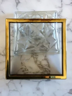 Discount Pamono Square Brass and Glass Sconce, 1970s