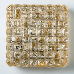 Sale Pamono Square Textured Glass Wall Light, Germany, 1960s