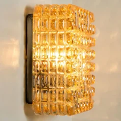 Sale Pamono Square Textured Glass Wall Light, Germany, 1960s