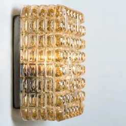 Sale Pamono Square Textured Glass Wall Light, Germany, 1960s