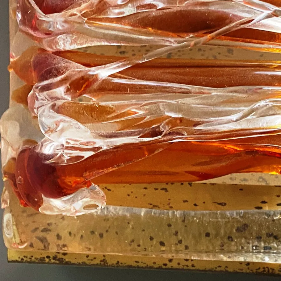 New Pamono Square Wall Light in Murano Glass from Mazzega, 1970s