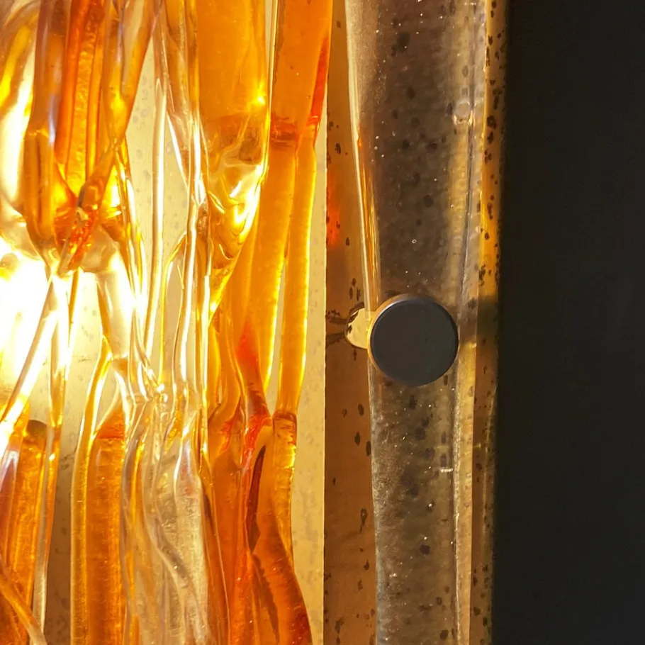 New Pamono Square Wall Light in Murano Glass from Mazzega, 1970s