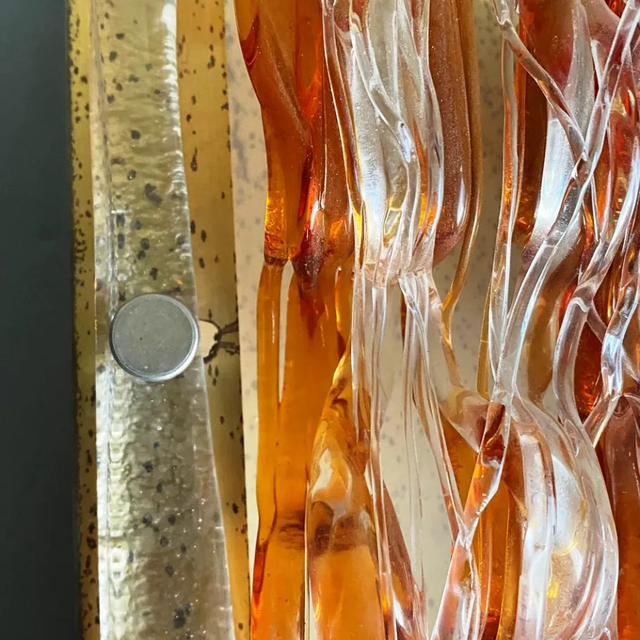 New Pamono Square Wall Light in Murano Glass from Mazzega, 1970s