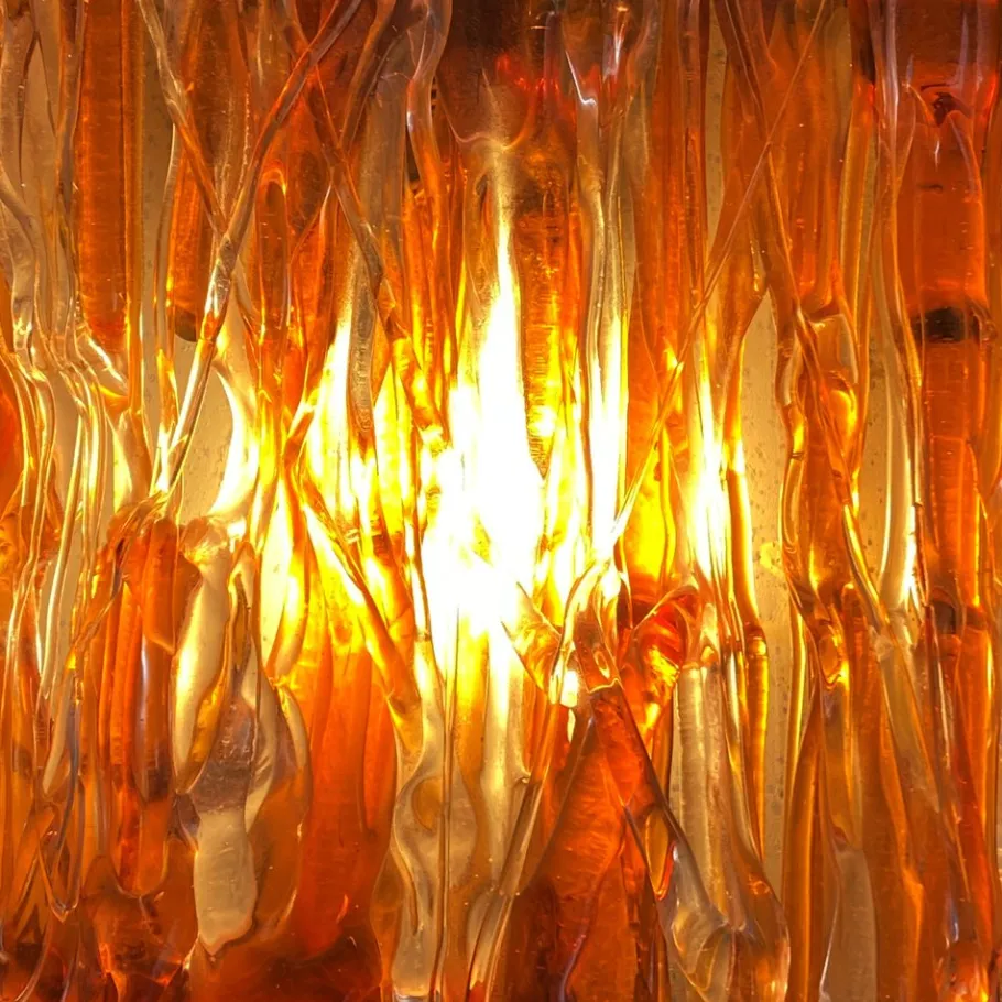 New Pamono Square Wall Light in Murano Glass from Mazzega, 1970s