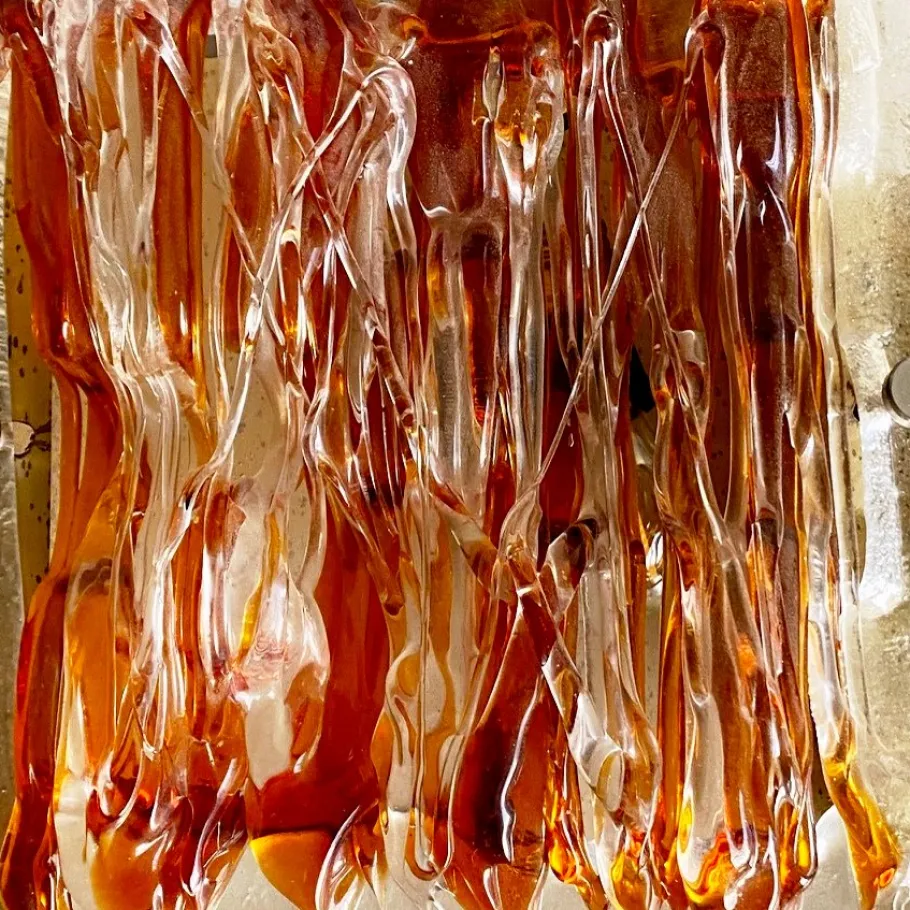 New Pamono Square Wall Light in Murano Glass from Mazzega, 1970s