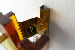 Clearance Pamono Stacked Glass and Brass Wall Sconce by Svend Aage Holm Sørensen, 1960s
