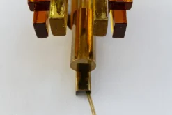 Clearance Pamono Stacked Glass and Brass Wall Sconce by Svend Aage Holm Sørensen, 1960s