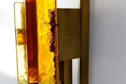 Clearance Pamono Stacked Glass and Brass Wall Sconce by Svend Aage Holm Sørensen, 1960s