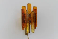 Clearance Pamono Stacked Glass and Brass Wall Sconce by Svend Aage Holm Sørensen, 1960s