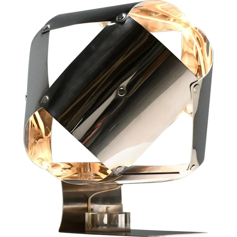 Pamono Stainless Steel Table Lamp by Edera Radici for Sagim, 1970