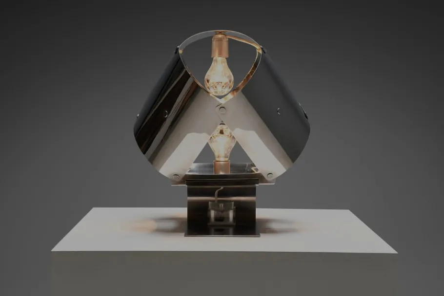 Pamono Stainless Steel Table Lamp by Edera Radici for Sagim, 1970