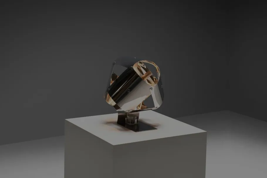 Pamono Stainless Steel Table Lamp by Edera Radici for Sagim, 1970