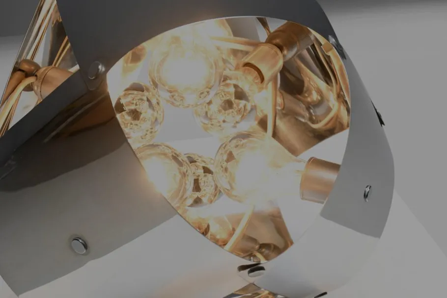 Pamono Stainless Steel Table Lamp by Edera Radici for Sagim, 1970