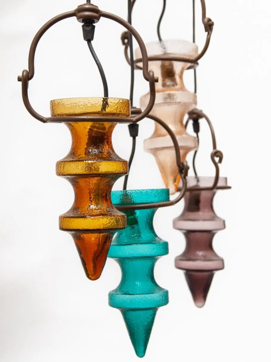 Hot Pamono Stalactites Cascade Lamp in Colored Glass attributed to Nanny Still for Raak, 1960s