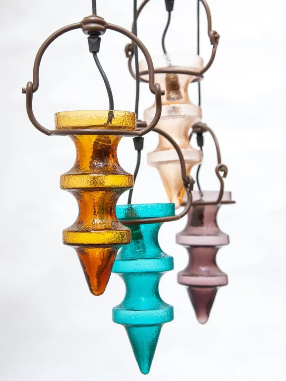 Hot Pamono Stalactites Cascade Lamp in Colored Glass attributed to Nanny Still for Raak, 1960s