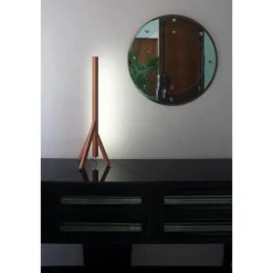 Best Pamono Steccolino Table Lamp in Aluminum and Vegetable Tanned Leather by Oscar Maschera