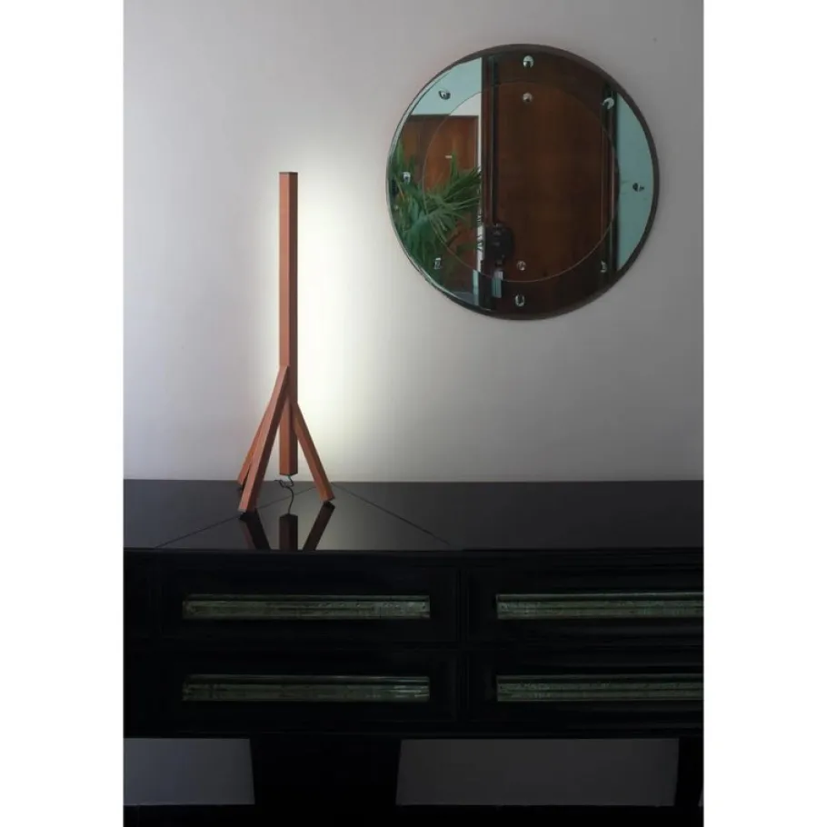 Best Pamono Steccolino Table Lamp in Aluminum and Vegetable Tanned Leather by Oscar Maschera