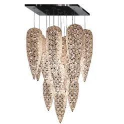 Best Pamono Steel & Crystal Sensation Arabesque Light Fall Ceiling Chandelier with 17 Lamps from VGnewtrend