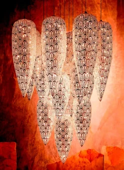 Best Pamono Steel & Crystal Sensation Arabesque Light Fall Ceiling Chandelier with 17 Lamps from VGnewtrend