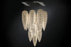 Best Pamono Steel & Crystal Sensation Arabesque Light Fall Ceiling Chandelier with 17 Lamps from VGnewtrend