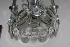 Discount Pamono Steel and Crystal Chandelier by Oscar Torlasco for Esperia