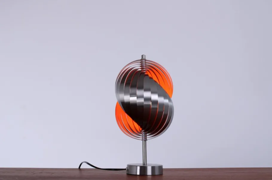 Best Pamono Steel Spiral Table Lamp by Henri Mathieu for Lyfa, 1970s
