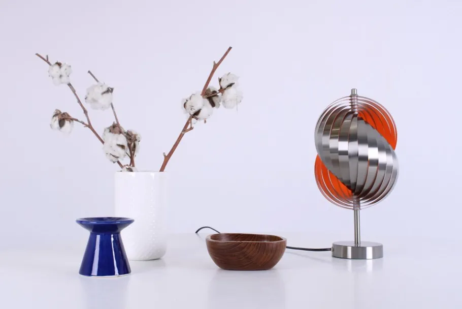 Best Pamono Steel Spiral Table Lamp by Henri Mathieu for Lyfa, 1970s