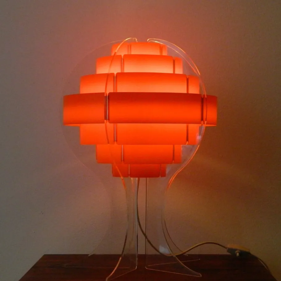Sale Pamono Strips Table Lamp in Acrylic Glass by Preben Jacobsen & Flemming Brylle for Quality System, Denmark, 1970s