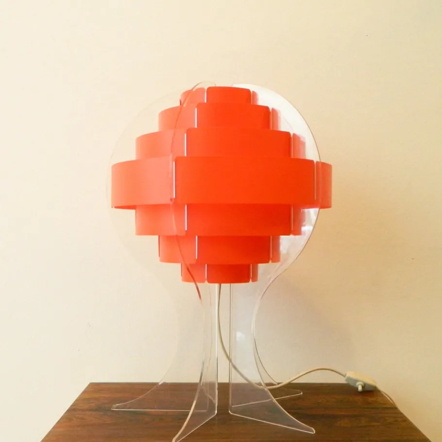 Sale Pamono Strips Table Lamp in Acrylic Glass by Preben Jacobsen & Flemming Brylle for Quality System, Denmark, 1970s