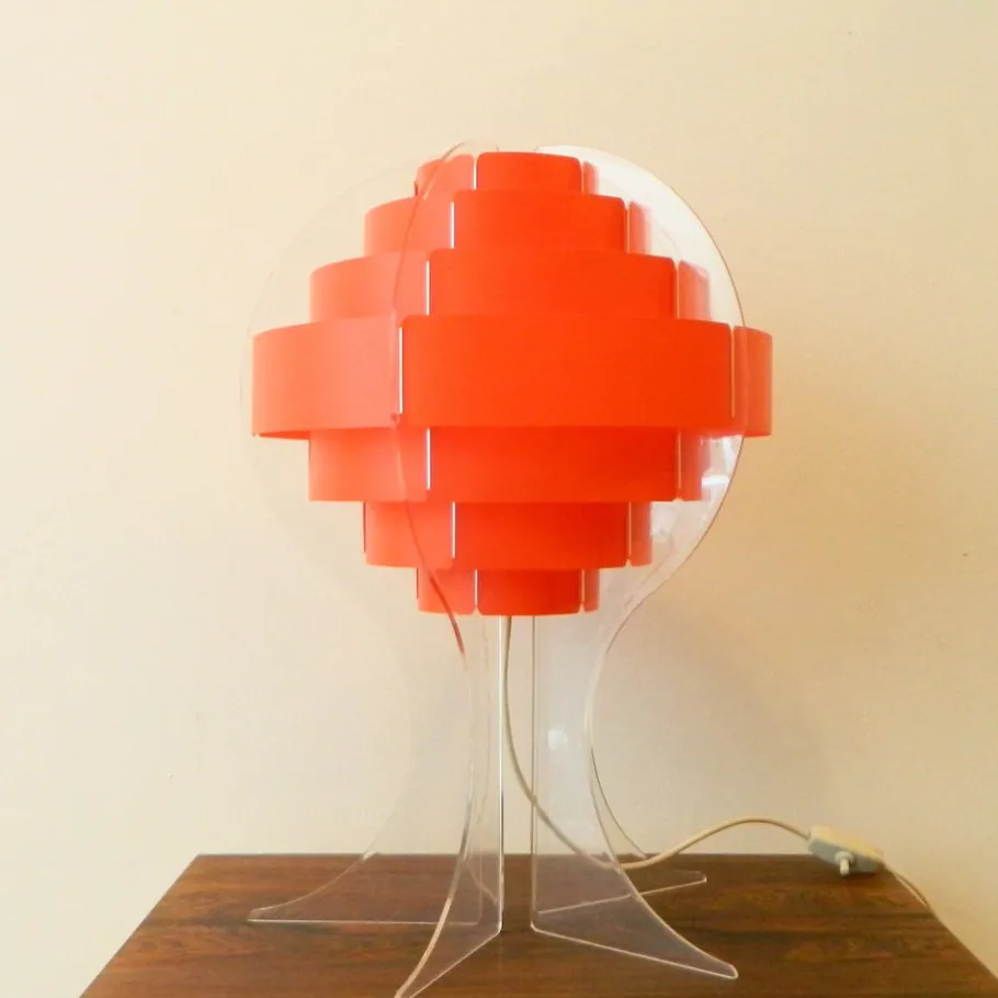 Sale Pamono Strips Table Lamp in Acrylic Glass by Preben Jacobsen & Flemming Brylle for Quality System, Denmark, 1970s