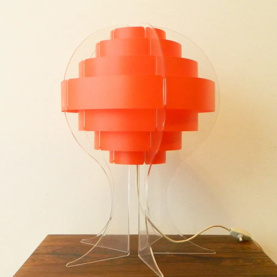 Sale Pamono Strips Table Lamp in Acrylic Glass by Preben Jacobsen & Flemming Brylle for Quality System, Denmark, 1970s