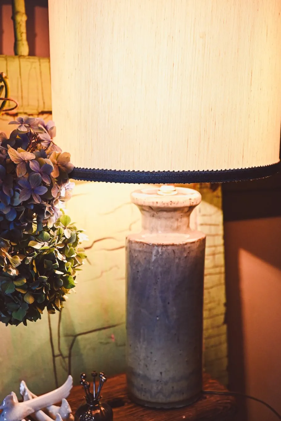 Discount Pamono Studio Pottery Table Lamp in Sea Green Blue, 1980s