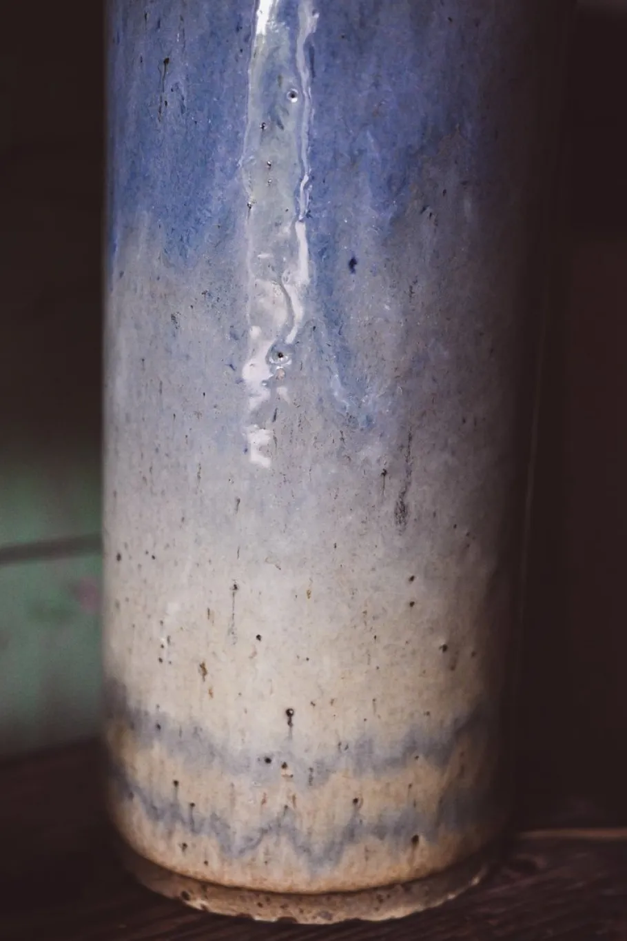 Discount Pamono Studio Pottery Table Lamp in Sea Green Blue, 1980s