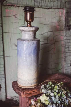 Discount Pamono Studio Pottery Table Lamp in Sea Green Blue, 1980s