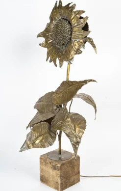Outlet Pamono Sunflower Table Lamp in Brass, 1970s