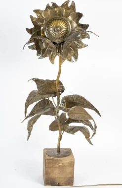 Outlet Pamono Sunflower Table Lamp in Brass, 1970s