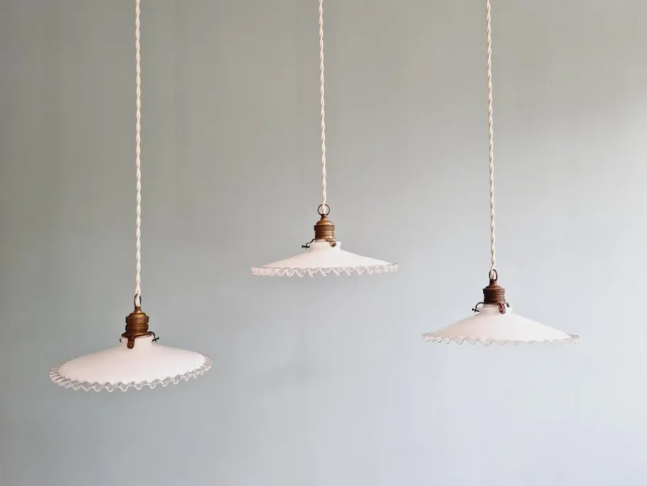 New Pamono Suspension Light in White White Opaline, 1930s