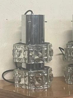 Clearance Pamono Swarovski Cut Glass Pendant Lamps, 1970s, Set of 5